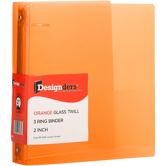 JAM Paper Designders® Plastic 2" 3 Metal Ring Binder with Inside Pocket